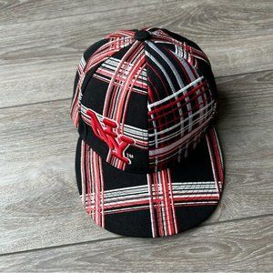 Stylish Red and Black Plaid Hat